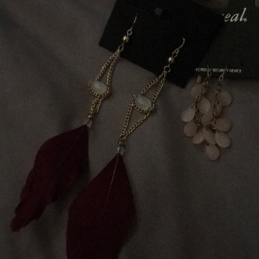 Feather & Dangly Earrings